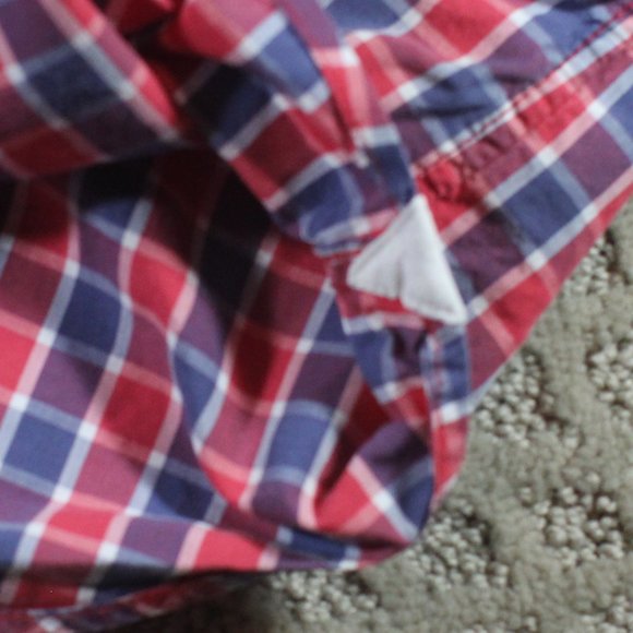 Gap Lived-in Size XL Blue & Red Long Sleeved Casual Button Down Shirt - Picture 3 of 3